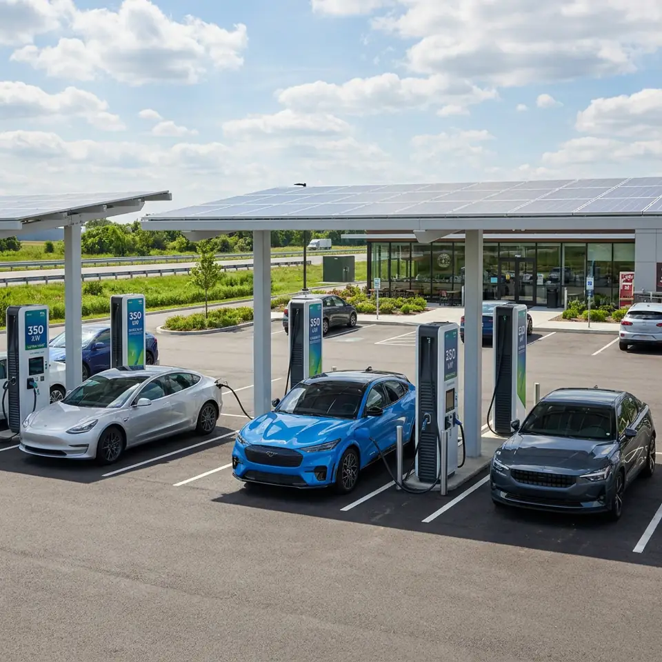 Bornes rapides et ultrarapides en autoroute jusqu'à 350 kW